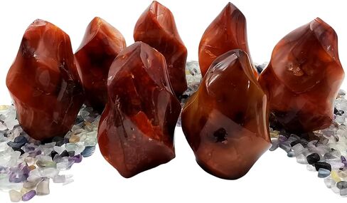 Healing Carnelian Crystal Tower Hand Carved Natural Carnelian Flame for Home Decoration Polished Red Agate Crystal Torch 1pc (100g/（4-5cm）) in Saudi Arabia