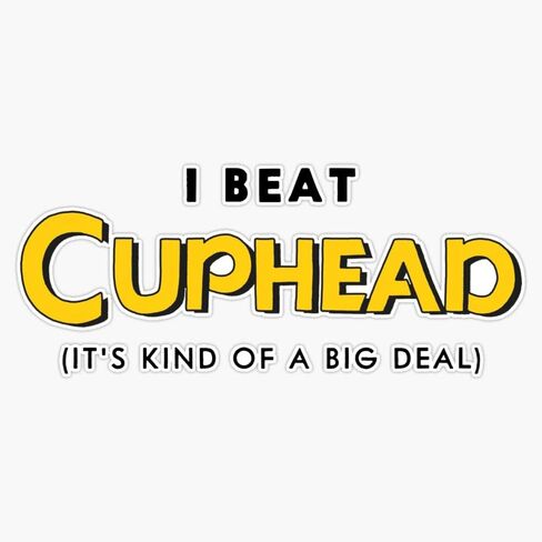 I Beat Cuphead ملصق ممتص للصدمات نافذة ملصق حائط من الفينيل‏ 5" in Saudi Arabia