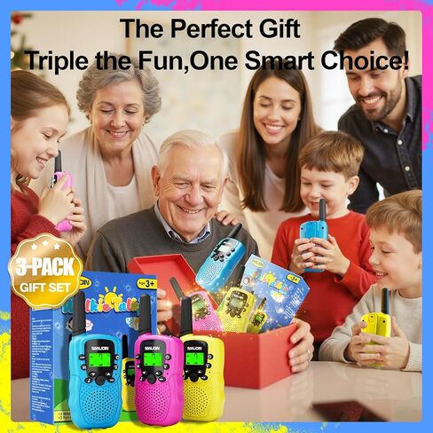 Walkie Talkies for Kids Toys for Boys Girls 4-6 ، 3 Miles Range Talkie to to Camping ، هدايا عيد ميلاد الفتاة البالغة من العمر 4 سنوات لـ 3 4 5 6 in Kuwait