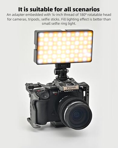 98 LED LED Selfie Selfie Light Video Conference Elighting with Clip & Camera Triped Adapter Reconable 1800mah CRI 97+ ، 3 Overty Light for Phone iPhone Webcam Makeup (Black) in Kuwait