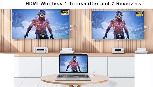 جهاز إرسال HDMI اللاسلكي و 4 أجهزة استقبال 500 قدم/150 مترًا ، 2.4 جم+5 جرام من التوصيل والتشغيل اللاسلكي المحمولة in Kuwait