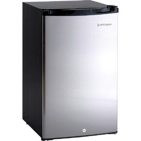 West Bend WBRT31S Mini Fridge for Home Office or Dorm, with Automatic Defrost and Adjustable Temperature, 3.1 Cubic Feet, Metallic in Saudi Arabia