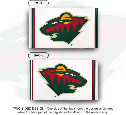 Desert Cactus Minnesota Wild Flag NHL 100% Polyester Indoor Outdoor 3x5 feet National Hockey League Team Flags (Flag B) in Saudi Arabia
