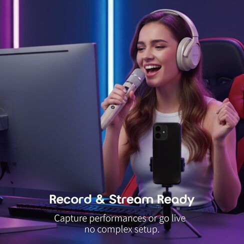 سماعات JODIO K3 اللاسلكية مع ميكروفون، تغني في أي وقت على YouTube، Spotify، TikTok، Smule أو StarMaker، إزالة صوت AI حاصلة على براءة اختراع، الوضع الخاص، ثنائي، التحكم في الصدى والمفاتيح، بلوتوث، حقيبة حمل in Saudi Arabia