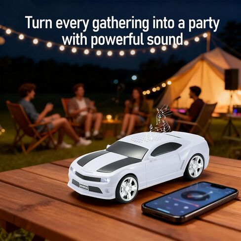 WSTER WS-592 Muscle Car Bluetooth Speaker with LED Lights (Red) in Kuwait