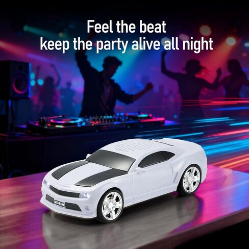 WSTER WS-592 Muscle Car Bluetooth Speaker with LED Lights (Red) in Kuwait