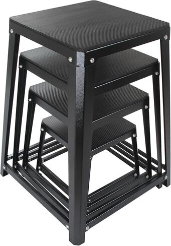 Steel Plyometric Jump Box, 18 Inch High Anti-Slip Plyo Box for Home Gym Conditioning and Strength Training in Kuwait