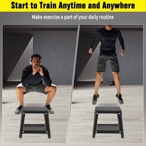 Steel Plyometric Jump Box, 18 Inch High Anti-Slip Plyo Box for Home Gym Conditioning and Strength Training in Kuwait