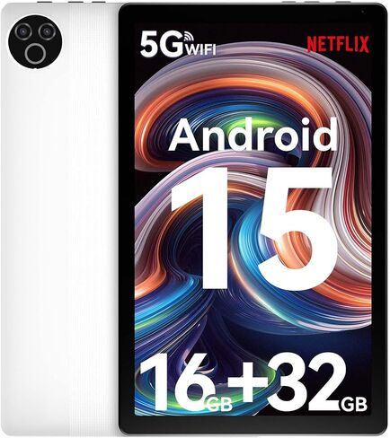 جهاز لوحي 10 بوصة Android 15 OS GMS Tablets PC 1.8 GHz 5-CORE 16 (3+13) GB RAM 32 GB ROM 1 TB قابلة للتوسيع 1280X800 HD IPS شاشة لمس 5000 MAH WIFI 6 Bluetooth 5.4 Dual Camera 2025 (Black) in Kuwait