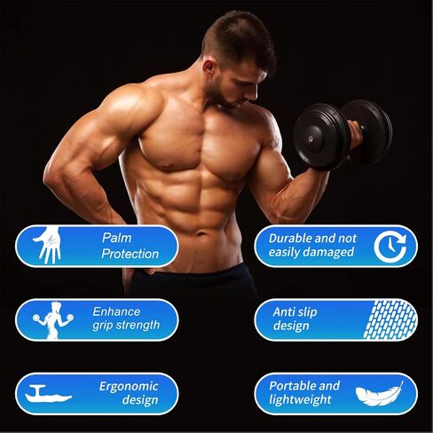 Anti-Slip Workout Grips for Men & Women - Rubber Gym Palm Protectors for Deadlift, Pull-Ups, Weight Lifting, Ergonomic Hand Protection in Saudi Arabia
