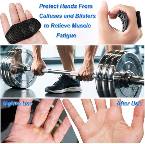 Anti-Slip Workout Grips for Men & Women - Rubber Gym Palm Protectors for Deadlift, Pull-Ups, Weight Lifting, Ergonomic Hand Protection in Saudi Arabia