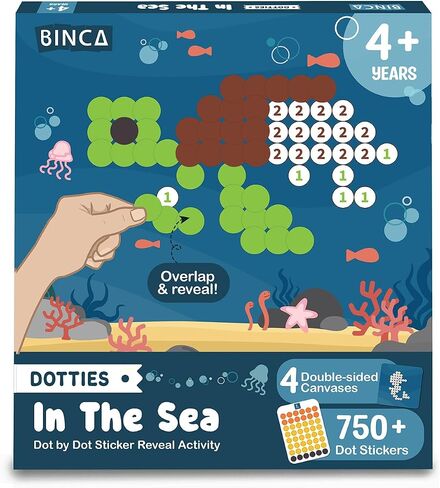 Binca Dotties Dot Art Activity Kit ، 750+ ملصقات ، أنشطة من الحيوانات البرية الخالية من الفوضى ، فن الملصقات DIY للأطفال الصغار ، أنشطة السفر للأطفال ، مجموعات الحرف والهدايا للبنين والبنات الذين تتراوح أعمارهم بين 4،5،6،7 in Kuwait
