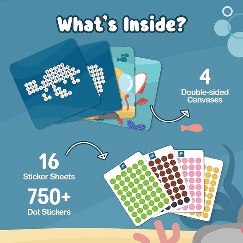 Binca Dotties Dot Art Activity Kit ، 750+ ملصقات ، أنشطة من الحيوانات البرية الخالية من الفوضى ، فن الملصقات DIY للأطفال الصغار ، أنشطة السفر للأطفال ، مجموعات الحرف والهدايا للبنين والبنات الذين تتراوح أعمارهم بين 4،5،6،7 in Kuwait