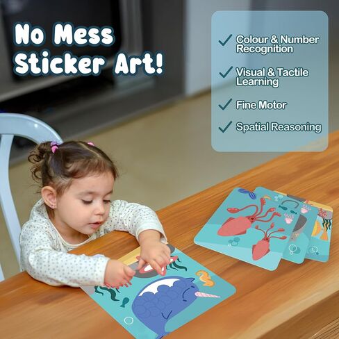 Binca Dotties Dot Art Activity Kit ، 750+ ملصقات ، أنشطة من الحيوانات البرية الخالية من الفوضى ، فن الملصقات DIY للأطفال الصغار ، أنشطة السفر للأطفال ، مجموعات الحرف والهدايا للبنين والبنات الذين تتراوح أعمارهم بين 4،5،6،7 in Kuwait