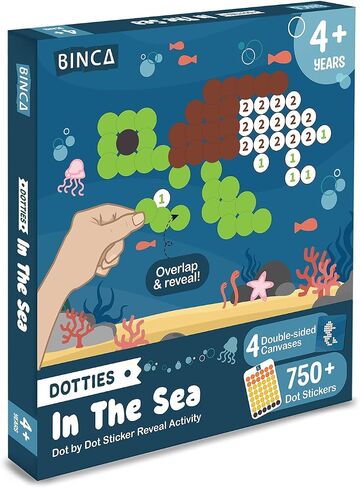 Binca Dotties Dot Art Activity Kit ، 750+ ملصقات ، أنشطة من الحيوانات البرية الخالية من الفوضى ، فن الملصقات DIY للأطفال الصغار ، أنشطة السفر للأطفال ، مجموعات الحرف والهدايا للبنين والبنات الذين تتراوح أعمارهم بين 4،5،6،7 in Kuwait