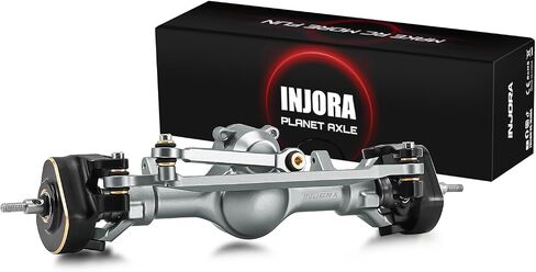 INJORA +4mm Planet Axles with Double Joint Shafts & Brass Steering Knuckles for 1/24 Axial SCX24 Upgrade(Black) in Saudi Arabia