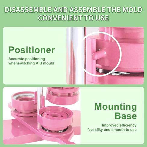 آلة صانع زر Cozisomer 58 مم (2.25 بوصة) خالية من التثبيت ، آلة صانع دبوس زر DIY ، شارة اضغط على آلة مع زر 50pcs مجانا in Kuwait