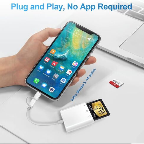 قارئ بطاقة SD لـ iPhone ipad Mac ، USB C & Lightning Dual Connector Camera Camera Adapter to iPhone ، قارئ بطاقة ذاكرة محول بطاقة SD لبطاقة SD/TF/SIM ، والتوصيل والتشغيل ، وملحقات الكاميرا in Kuwait