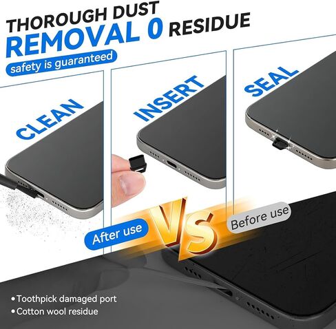 قابس USB C Dust ، نوع ملون C شحن شحن شحن واقي مع منفذ Hole Hole Port Cap anti Dust Cover مع غطاء مكبر صوت iPhone ، حبل Tab Easy-Grip ، مقابل 15 16 Plus Pro Max ، Samsung ، جميع أجهزة USB C in Kuwait