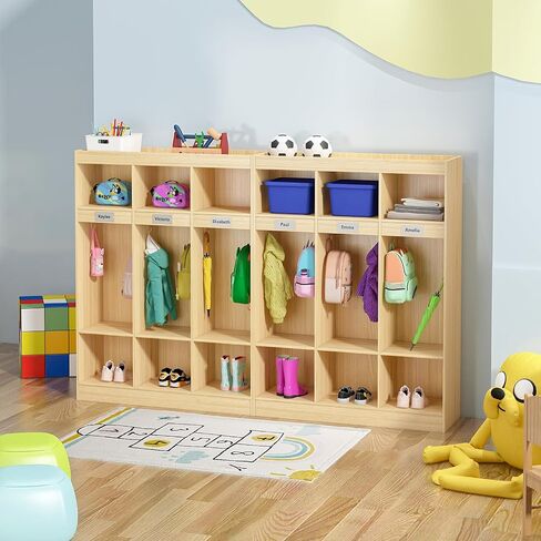 خزانة معطف من 5 قطاعات مع 10 Cubbies ، Cubbies Daycare مع 10 خطافات ، خزانات رياض الأطفال للمنزل ، المدرسة ، الحضانة in Kuwait
