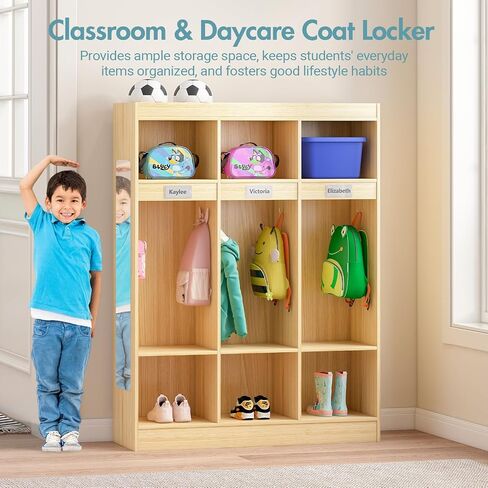 خزانة معطف من 5 قطاعات مع 10 Cubbies ، Cubbies Daycare مع 10 خطافات ، خزانات رياض الأطفال للمنزل ، المدرسة ، الحضانة in Kuwait