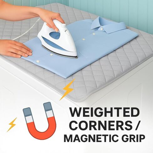 Dependable Industries Inc. Essentials Ironing Board Pad to Use Anywhere Quilted Magnetic Corners Iron Anywhere Travel Home with Silicone Heat Resistant Iron Rest Pad in Kuwait