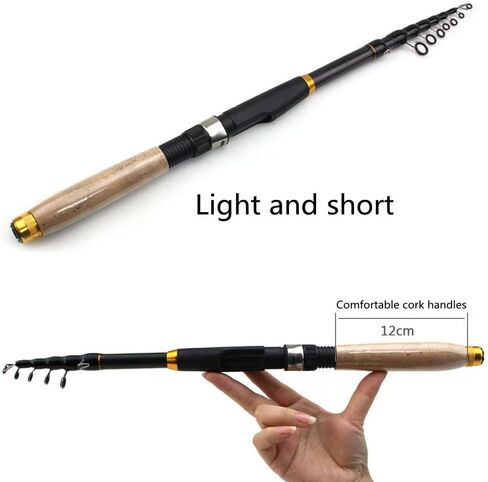 قضبان الصيد التلسكوبية ومجموعات بكرة ، 2pcs 5.9 قدم عمود ألياف الكربون مجموعة كاملة ، مجموعة الكرة الغزل مع حقيبة الناقل ، معدات الصيد في المياه العذبة للمياه المالحة للبالغين المبتدئين البالغين in Kuwait