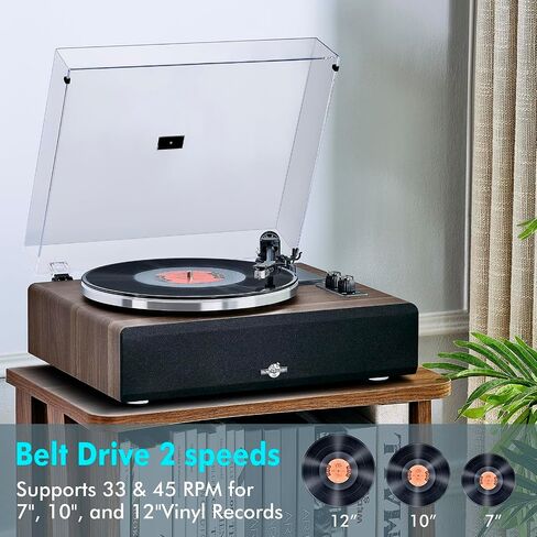 Record Player with Speakers,Turntables for Vinyl Records with Magnetic Cartridge for Home Decoration & Entertainment,Vinyl Record Player Will be a for Birthday and Christmas in Saudi Arabia