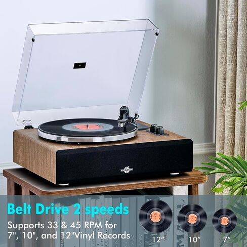 Record Player with Speakers,Turntables for Vinyl Records with Magnetic Cartridge for Home Decoration & Entertainment,Vinyl Record Player Will be a for Birthday and Christmas in Saudi Arabia