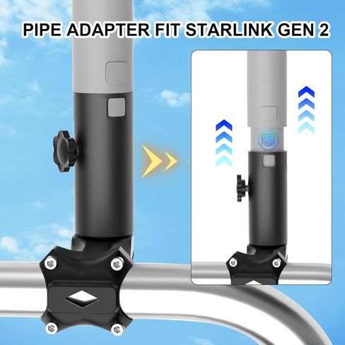 Starlink Gen 2 Roof Mount - جبل الألومنيوم الشاق للخدمة الشاقة لطبق Starlink V2 ، يناسب الأسطح ، القوارب ، المنازل - التثبيت السهل على الطقس والسهل in Kuwait