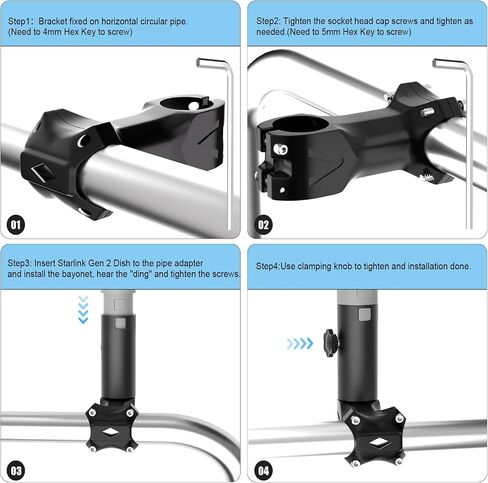Starlink Gen 2 Roof Mount - جبل الألومنيوم الشاق للخدمة الشاقة لطبق Starlink V2 ، يناسب الأسطح ، القوارب ، المنازل - التثبيت السهل على الطقس والسهل in Kuwait