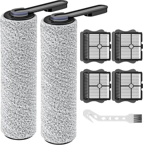Floor ONE S5 Brush Roller Replacement Parts for Floor ONE S5/Floor One S5 Pro Smart Cordless Wet Dry Vacuum Cleaner, 2 Pack Brush Rollers and 2 Pack Vacuum HEPA Filters in Saudi Arabia