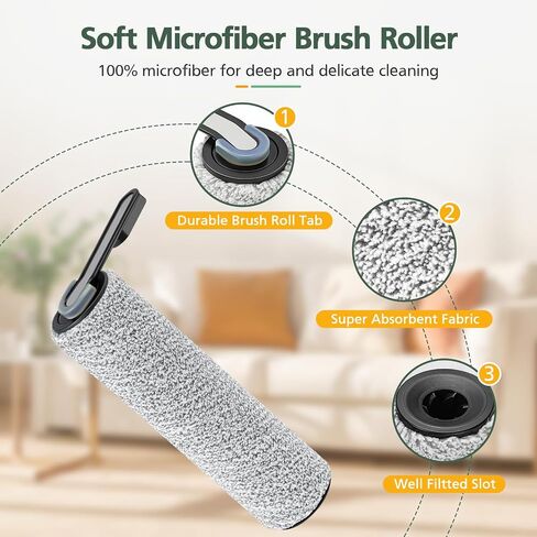 Floor ONE S5 Brush Roller Replacement Parts for Floor ONE S5/Floor One S5 Pro Smart Cordless Wet Dry Vacuum Cleaner, 2 Pack Brush Rollers and 2 Pack Vacuum HEPA Filters in Saudi Arabia