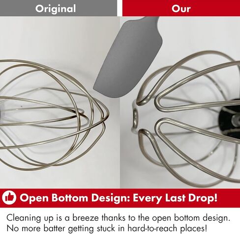 Heavy Duty Whisk Attachment for KitchenAid 4.5-5QT Tilt-Head Stand Mixers- Extra Thick Stainless Steel Wire Whip for Fast Whipping, Commercial Grade for Large Batches, Dishwasher Safe(Replaces K45WW) in Kuwait