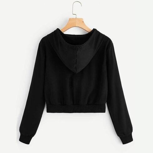 هوديس للنساء zip up sweatshirtts اقتصاص هوديي الأكمام الطويلة قمم تجريب السترات الموضة في سن المراهقة الفتيات y2k الملابس in Saudi Arabia