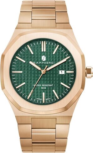SAPPHERO Men Watches Octagonal Stainless Steel Quartz Fashion Business Men's Watch 50 Meter Water Resistant Analog Movement Multifunction Dials Classic Gifts for Men in Saudi Arabia