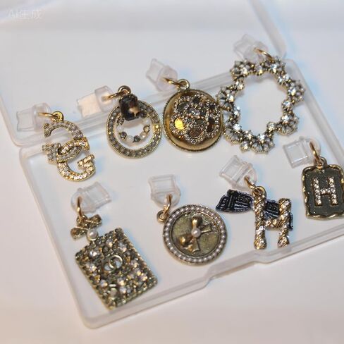 8PCS Charms for E-Reader/Cell Phone: Vintage Bling Dust Plug Charm Compatible with 4 PCS Type C/USB C Charging Port & 4PCS Lightning Port, Plug Cover Protectors for Book Lover Gift in Saudi Arabia