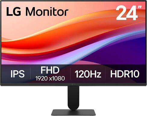 LG 24U411A-B 24-inch Full HD (1920 x 1080) IPS Computer Monitor, 120Hz, HDR10, Reader Mode, Flicker Safe, HDMI, Slim Stand Base, Black in Saudi Arabia