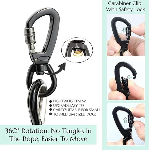 TOFFER Dog Tie Out Cable 20FT Heavy Duty Dog Chain for Yard 320lbs Break Strength PVC Coated Steel Dog Cable with Aluminum Alloy Hook Long Leash for Dogs Outside for Large Medium Small Dogs in Saudi Arabia
