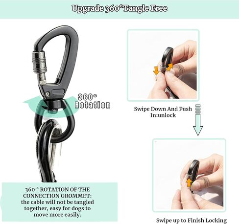 TOFFER Dog Tie Out Cable 20FT Heavy Duty Dog Chain for Yard 320lbs Break Strength PVC Coated Steel Dog Cable with Aluminum Alloy Hook Long Leash for Dogs Outside for Large Medium Small Dogs in Saudi Arabia