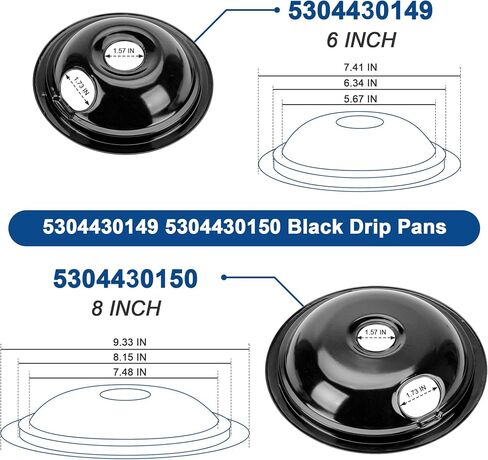Porcelain Drip Pan Set Replacement for fri-gidaire ken-more Cooktop 5304430150,5304430149,318067051,318067041,and MP22YA Electric Range Burner Element Unit Set,with A Cleaning Cloth in Kuwait