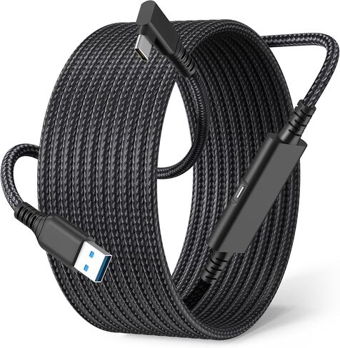 Link Cable 16FT Compatible for Meta Quest 3S/3/2/Pro & Pico 4, 5Gbps High-Speed Data Transfer & Charging Cord, PC VR/Steam VR Compatible, USB3.0 Type C to C Durable Cable for VR Headset Accessories in Saudi Arabia