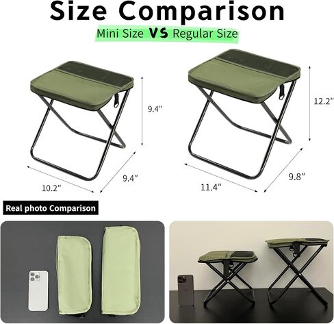 Folding Camp Stool, Lightweight Foldable Camping Stool, Compact Mini Chair for Outdoor Activities, Hiking, Fishing, and Travel, Portable and Durable, Holds Up to 265 lbs (Regular) in Saudi Arabia