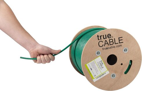 TRUE CABLE Cat6 Shielded Riser (CMR) Bulk Ethernet Cable, 1000ft, Blue, 23AWG Solid Bare Copper, 550MHz, Overall Aluminum Foil Shield (F/UTP), PoE++ 100W, ETL Listed in Saudi Arabia