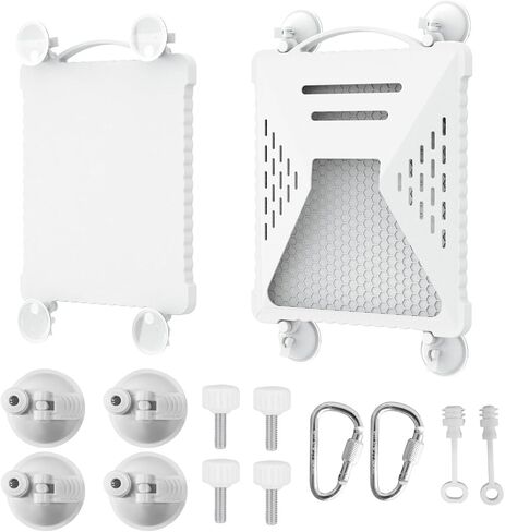 كوب سيارة شفط Acove Mount for Starlink-Mini ، 2 في 1 في -1 يركع طبق القمر الصناعي حالة واقي من السيليكون وإشارة ساتلية قوية للشفط مع خطاف ومقبض لنافذة السيارة/RVS/ROAD ، رمادي ، رمادي in Saudi Arabia