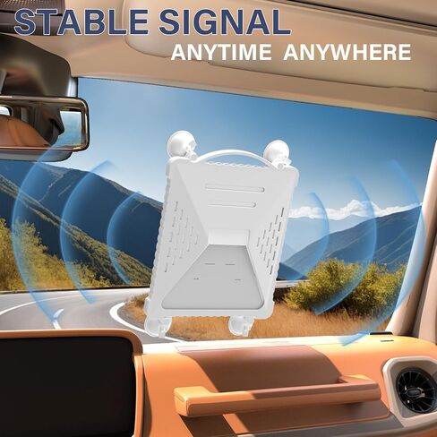 كوب سيارة شفط Acove Mount for Starlink-Mini ، 2 في 1 في -1 يركع طبق القمر الصناعي حالة واقي من السيليكون وإشارة ساتلية قوية للشفط مع خطاف ومقبض لنافذة السيارة/RVS/ROAD ، رمادي ، رمادي in Saudi Arabia