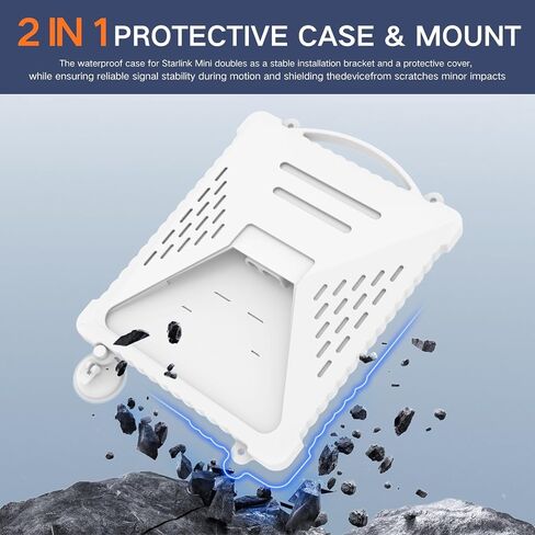 كوب سيارة شفط Acove Mount for Starlink-Mini ، 2 في 1 في -1 يركع طبق القمر الصناعي حالة واقي من السيليكون وإشارة ساتلية قوية للشفط مع خطاف ومقبض لنافذة السيارة/RVS/ROAD ، رمادي ، رمادي in Saudi Arabia