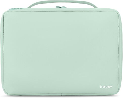 KAZAY Hanging Toiletry Bag with TSA Approved Detachable Pouch, Travel Toiletry Bag, Water Resistant, Premium Nylon, Full-Size Bottles, Travel Size Toiletries, Cosmetic Bag, Unisex (Light Blue) in Saudi Arabia
