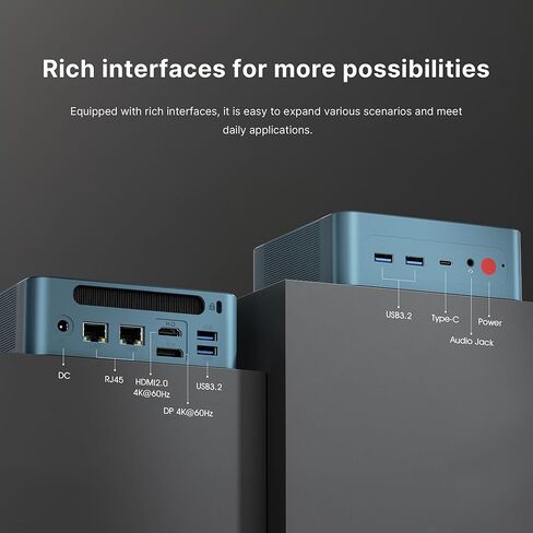 P3 Plus Mini PC Gaming Ryzen 7 7840HS ، Pre-installes 11 Pro-OS ، قناة مزدوجة 32 جيجا بايت DDR5 ، 1TB M.2 2880 NVME SSD ، شاشات ثلاثية ، LAN المزدوجة ، Wi-Fi 6 ، BT 5.2 in Kuwait