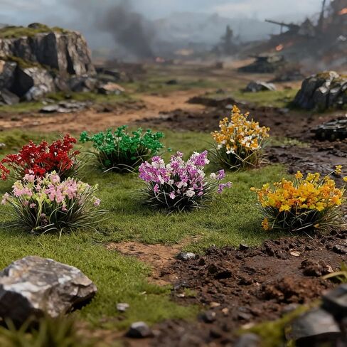 90 Pcs Colorful Static Grass Clusters for DIY Train Landscape, Railway Scenery, War Game Terrain Model Layouts in Saudi Arabia